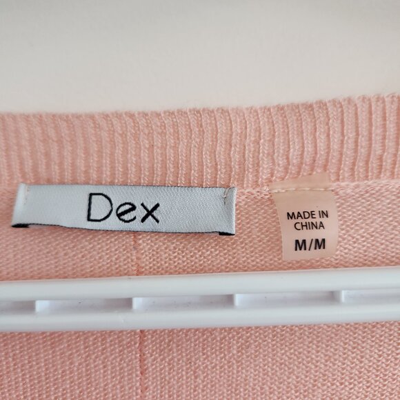Stylish Peach Dex Oversized V-Neck Sweater - Picture 5 of 6
